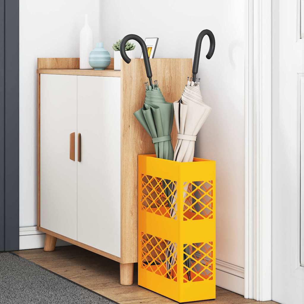 Umbrella Stand Mustard yellow 28 x 12 x 41 cm Steel