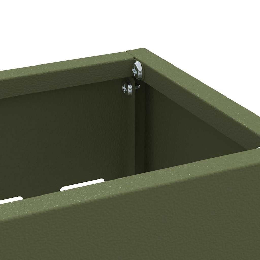 Umbrella Stand with Storage Olive green 28 x 12 x 41 cm Steel