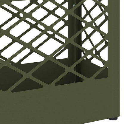 Umbrella Stand with Storage Olive green 28 x 12 x 41 cm Steel