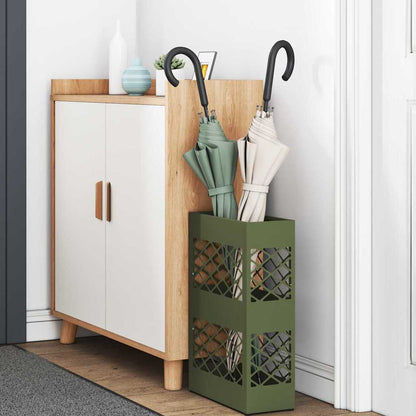 Umbrella Stand with Storage Olive green 28 x 12 x 41 cm Steel