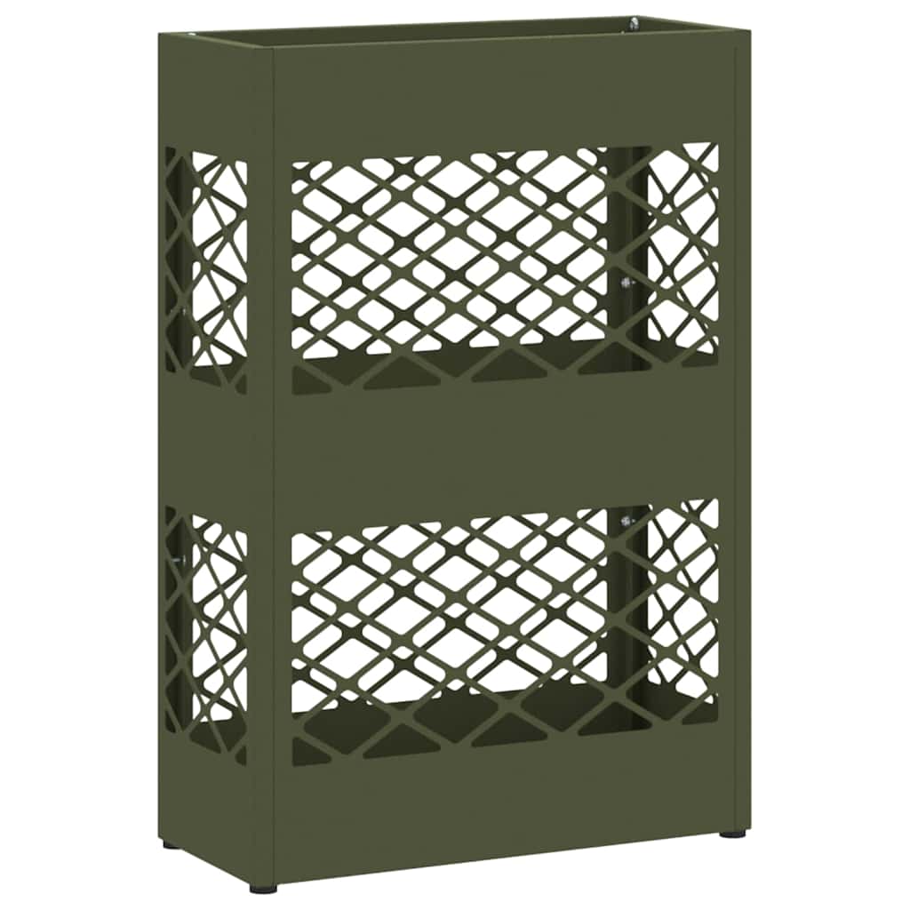 Umbrella Stand with Storage Olive green 28 x 12 x 41 cm Steel