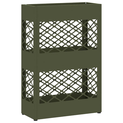 Umbrella Stand with Storage Olive green 28 x 12 x 41 cm Steel