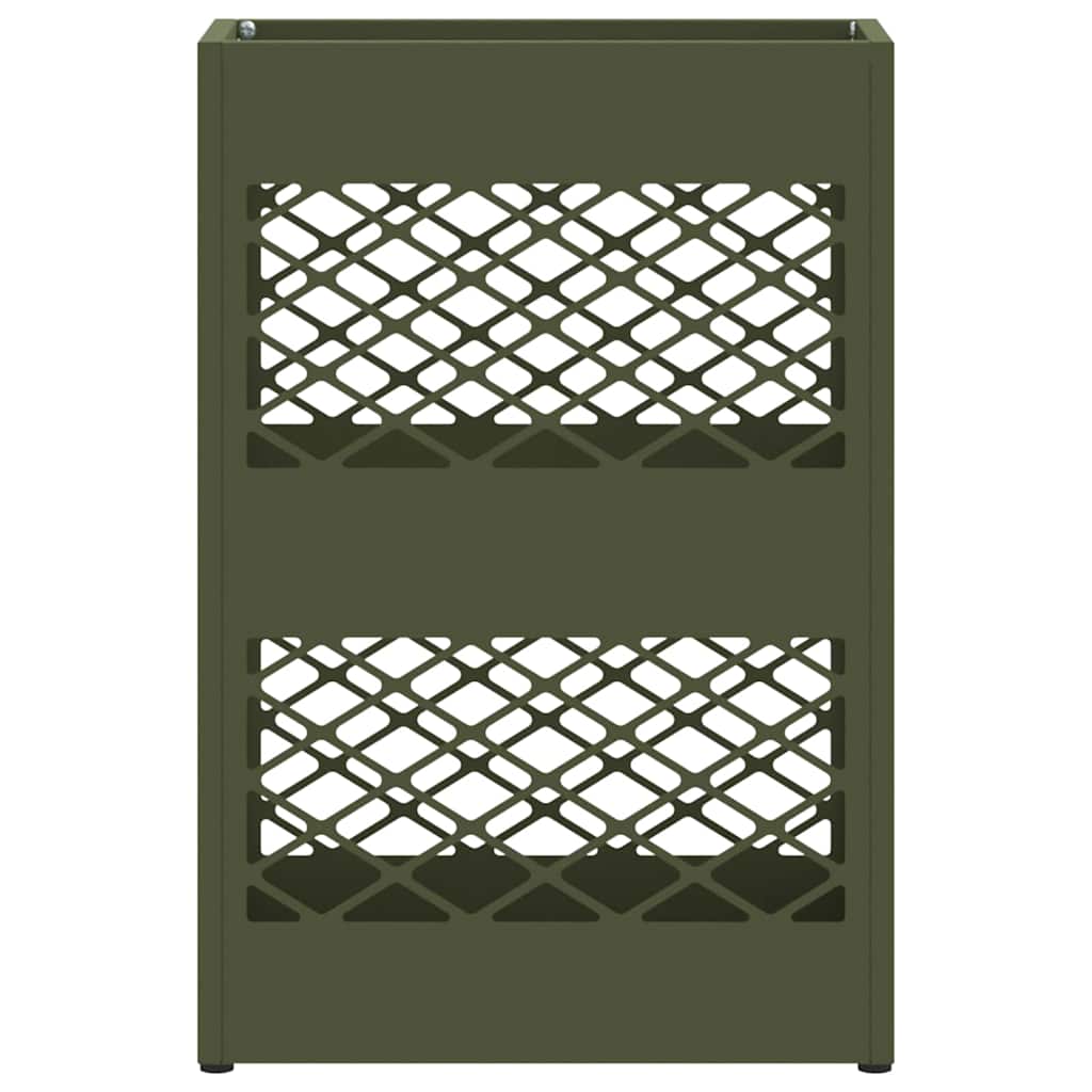 Umbrella Stand with Storage Olive green 28 x 12 x 41 cm Steel