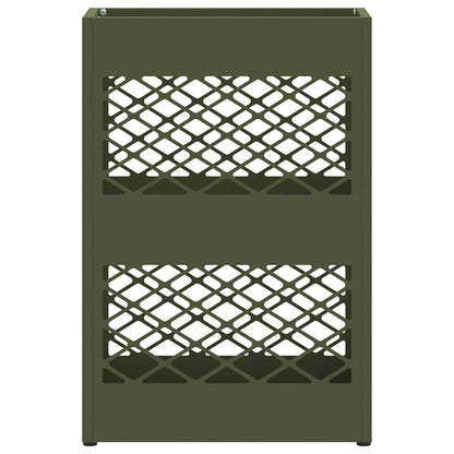 Umbrella Stand with Storage Olive green 28 x 12 x 41 cm Steel
