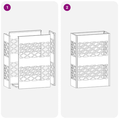 Umbrella Stand with Storage White 28 x 12 x 41 cm Steel