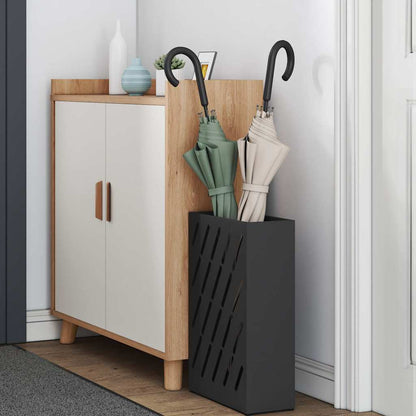 Umbrella Stand with Storage Black 28 x 12 x 41 cm Steel