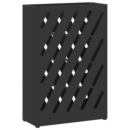 Umbrella Stand with Storage Black 28 x 12 x 41 cm Steel