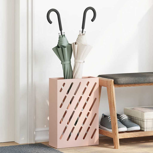 Umbrella Stand with Storage Pink 28 x 12 x 41 cm Steel