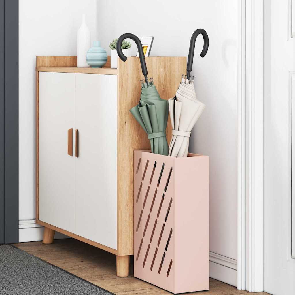 Umbrella Stand with Storage Pink 28 x 12 x 41 cm Steel