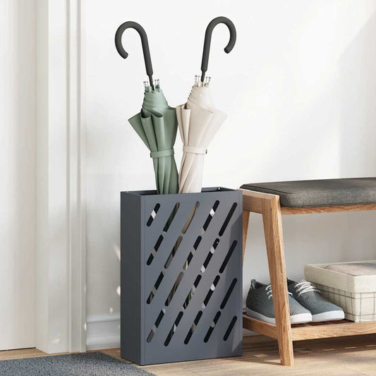 Umbrella Stand with Storage Anthracite 28 x 12 x 41 cm Steel