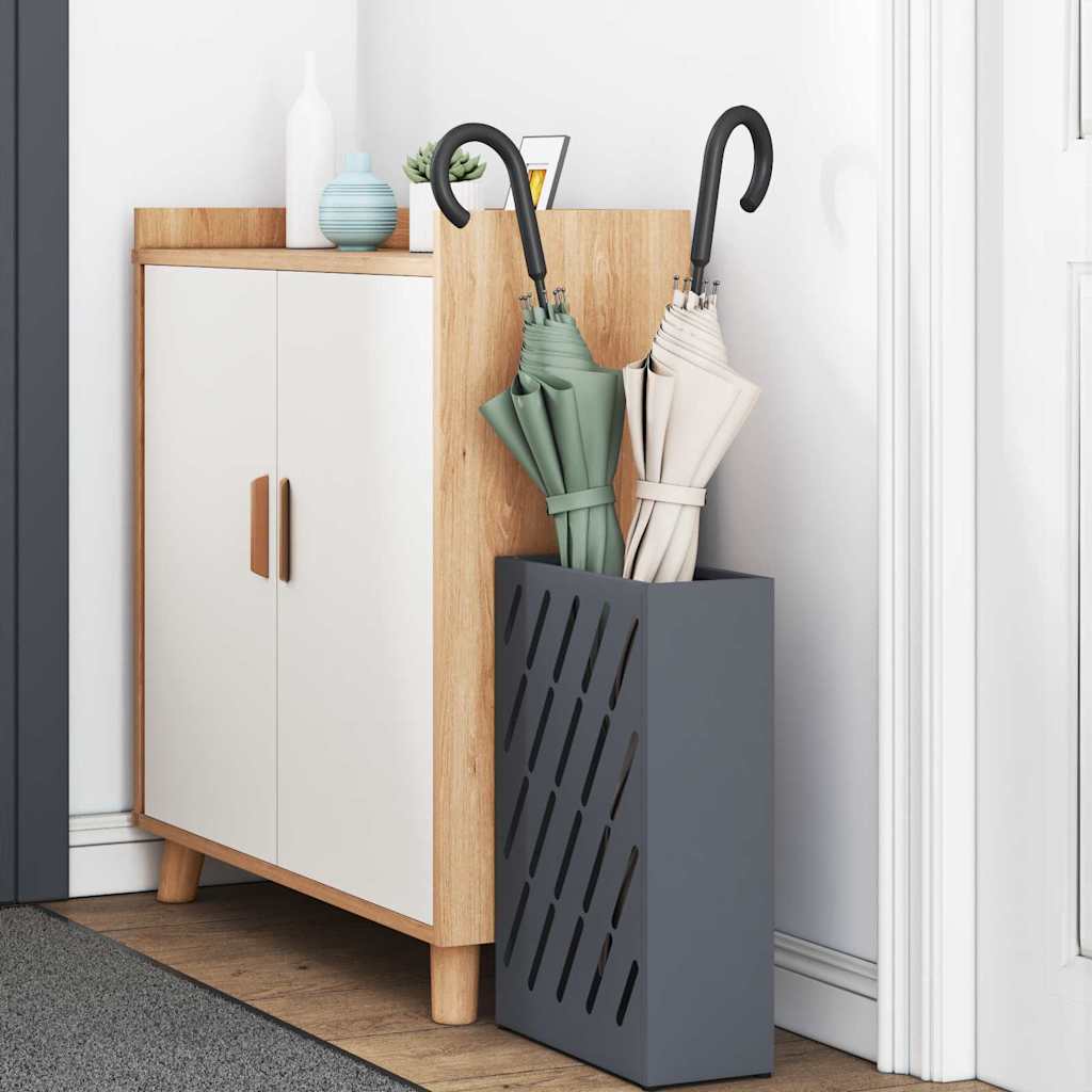 Umbrella Stand with Storage Anthracite 28 x 12 x 41 cm Steel
