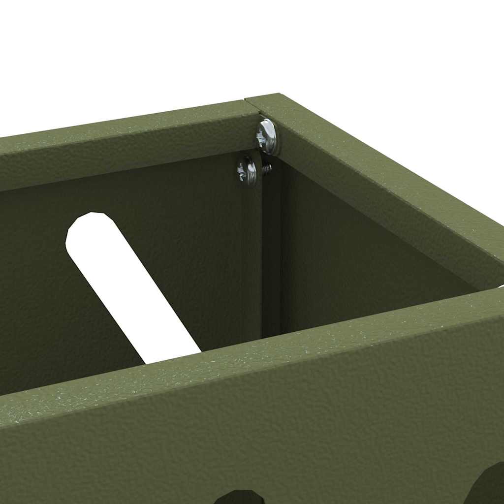 Umbrella Stand with Storage Olive green 28 x 12 x 41 cm Steel