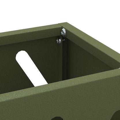 Umbrella Stand with Storage Olive green 28 x 12 x 41 cm Steel