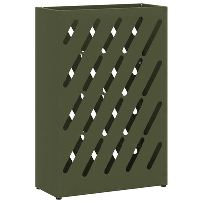 Umbrella Stand with Storage Olive green 28 x 12 x 41 cm Steel