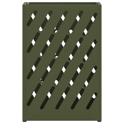 Umbrella Stand with Storage Olive green 28 x 12 x 41 cm Steel