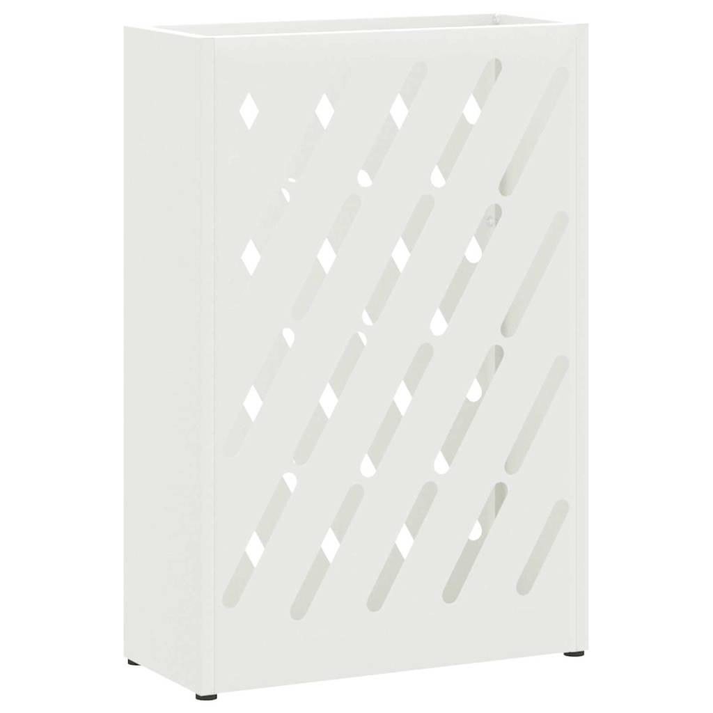 Umbrella Stand with Storage White 28 x 12 x 41 cm Steel