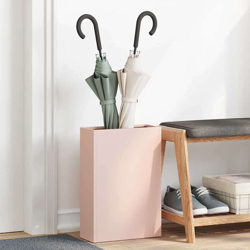 Umbrella Stand with Storage Pink 28 x 12 x 41 cm Steel