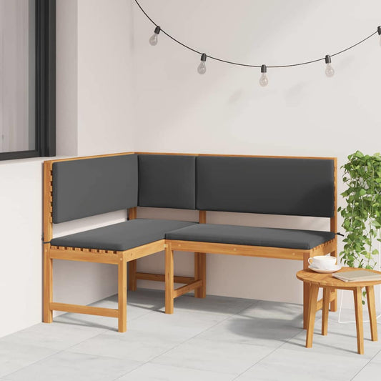 Garden Corner Bench Brown 140 x 100 x 91cm Solid Acacia wood