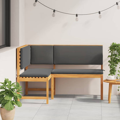 Garden Corner Bench Brown 140 x 100 x 91cm Solid Acacia wood