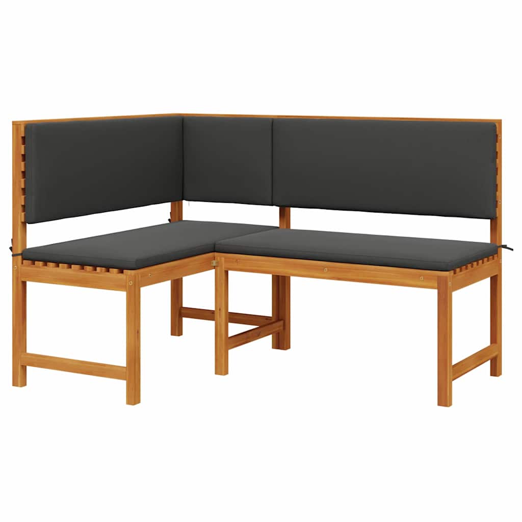 Garden Corner Bench Brown 140 x 100 x 91cm Solid Acacia wood