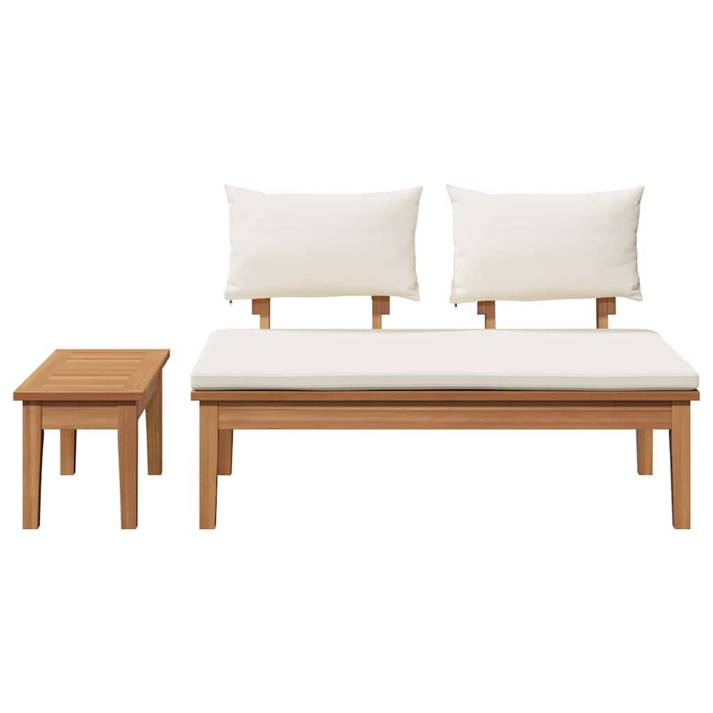 Garden Bench 2 pcs Brown Solid Teak wood