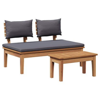 Garden Bench 2 pcs Brown Solid Teak wood