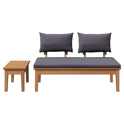 Garden Bench 2 pcs Brown Solid Teak wood