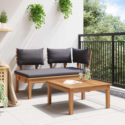Garden Bench 2 pcs Brown Solid Teak wood