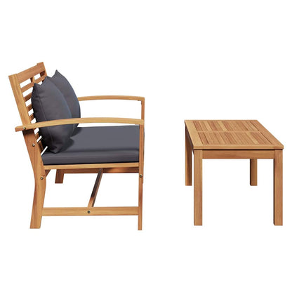 Garden Bench Natural 110 x 64 x 76.5 cm Solid teak wood