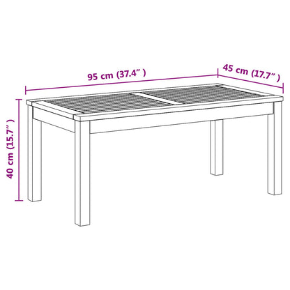 Garden Table Natural 95 x 45 x 40 cm Solid teak wood