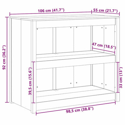 Kitchen Cabinet Brown 106 x 55 x 92 cm Solid Douglas Fir wood