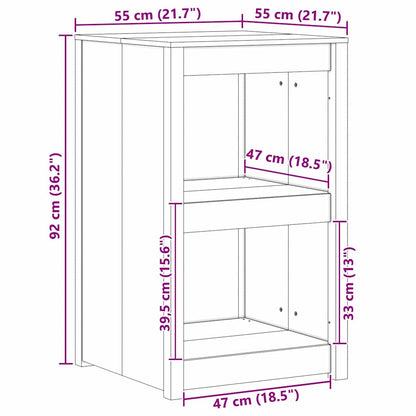 Kitchen Cabinet Brown 55 x 55 x 92 cm Solid Pine wood