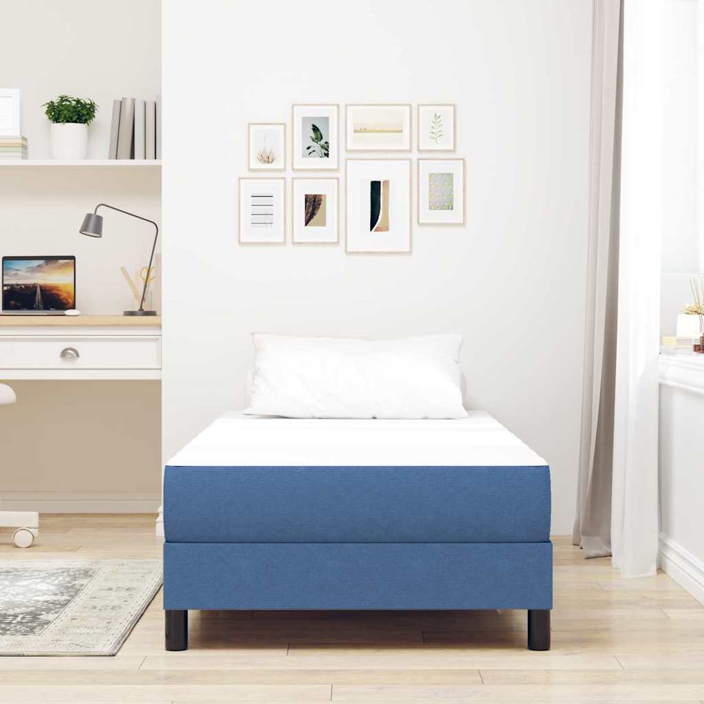 Bed Mattress with Mattress Blue 90 x 190 cm Fabric