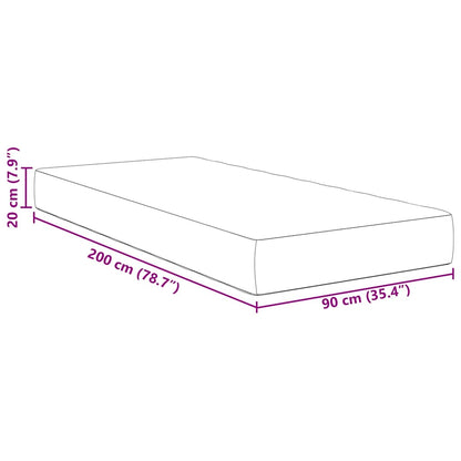 Bed Mattress with Mattress Light Grey 90 x 200 cm Fabric