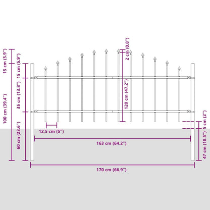 Garden Fence Grey 170 x 75 cm