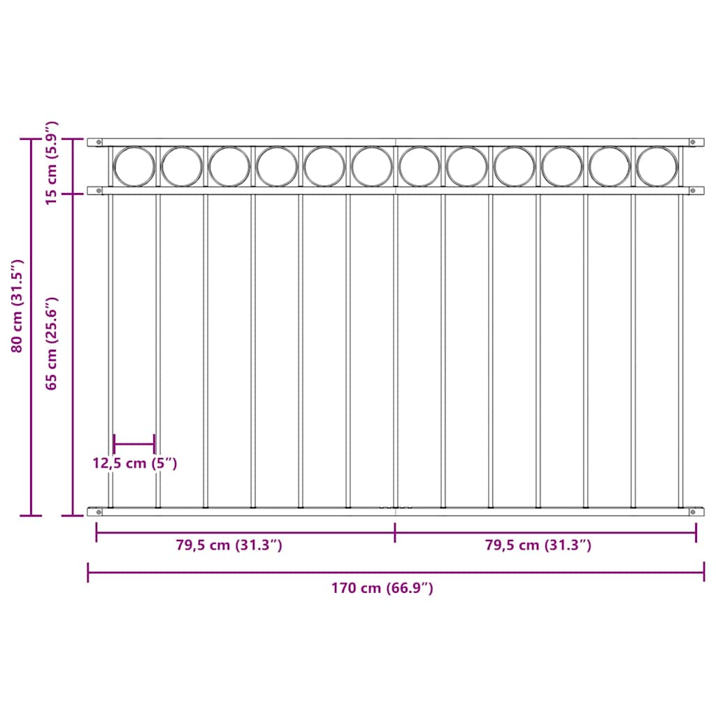Garden Fence Grey Steel