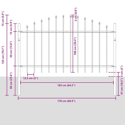 Garden Fence White 170 x 100 cm