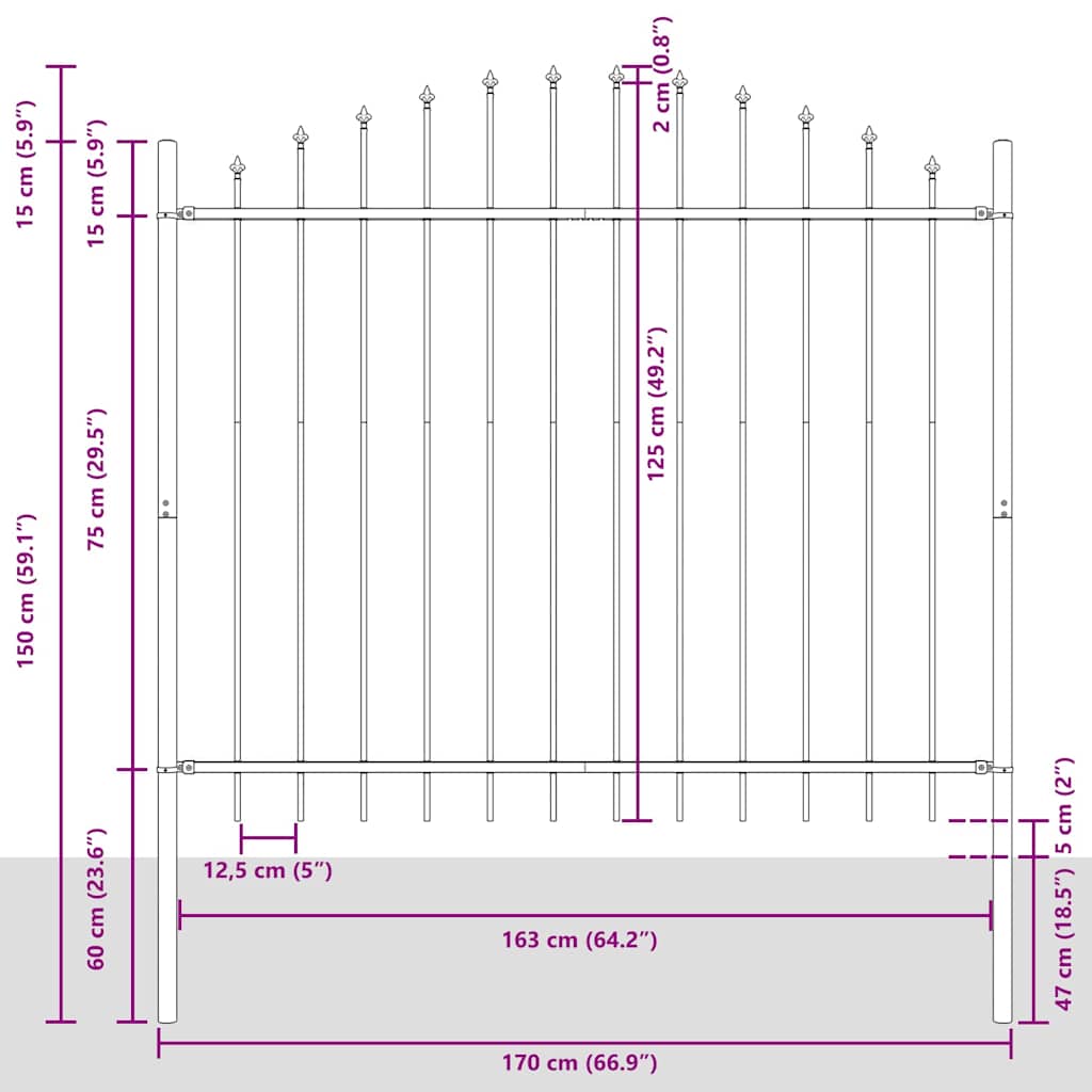 Garden Fence White 170 x 125 cm