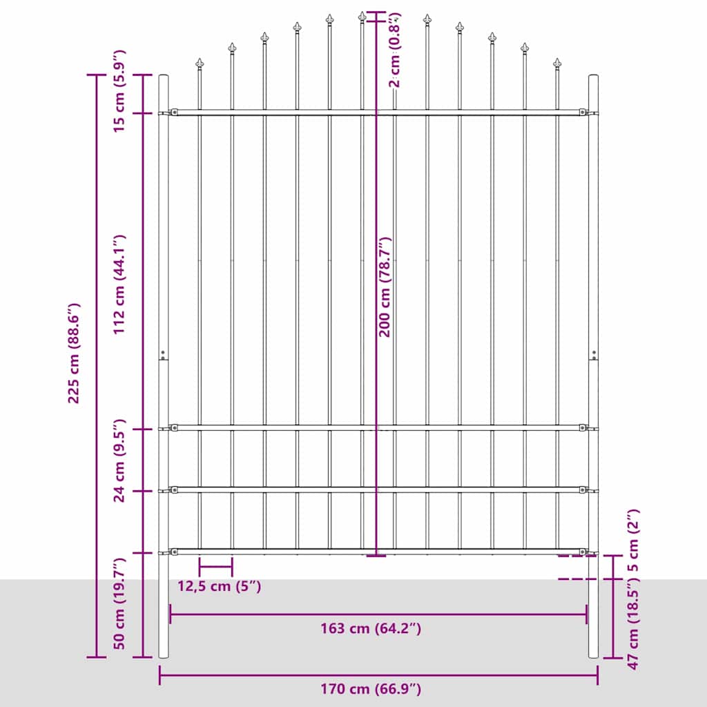 Garden Fence White 170 x 200 cm