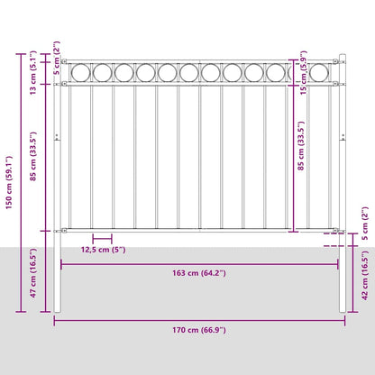 Garden Fence White Steel