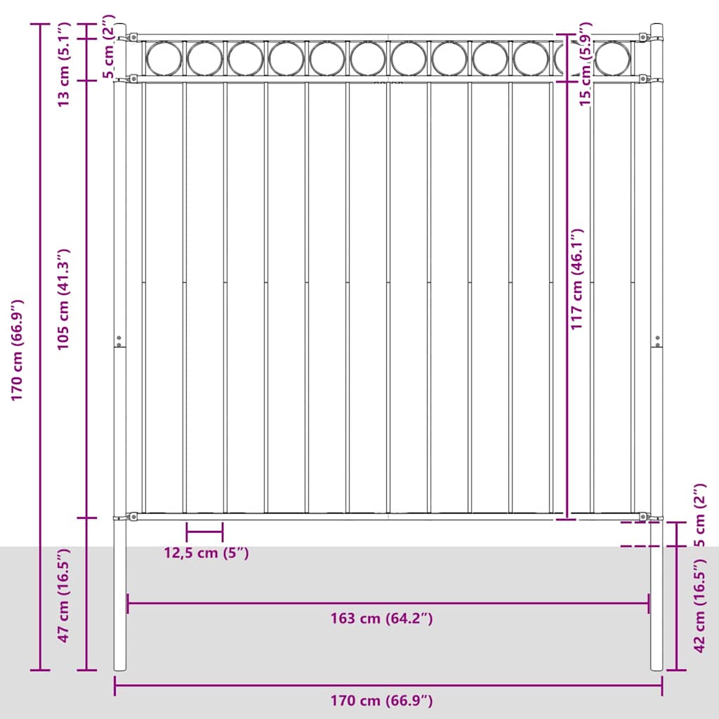 Garden Fence White Steel