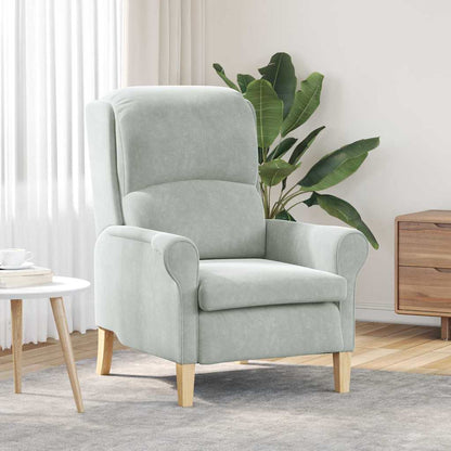 Armchair Light grey 76 x 94 x 102 cm Velvet