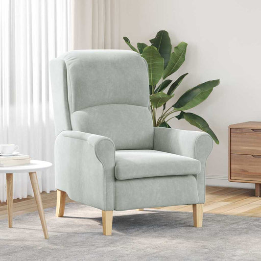 Armchair Light grey 76 x 94 x 102 cm Velvet
