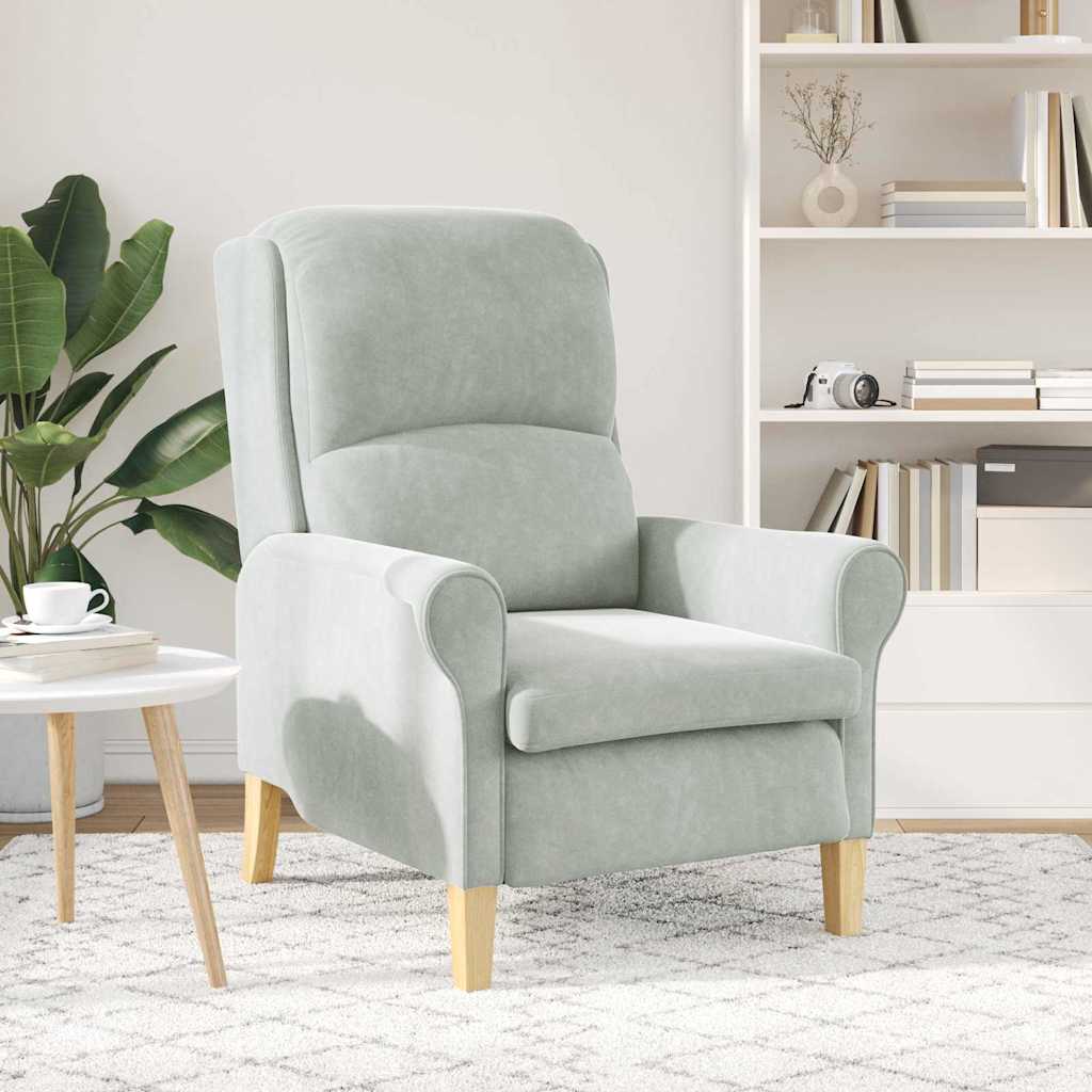 Armchair Light grey 76 x 94 x 102 cm Velvet