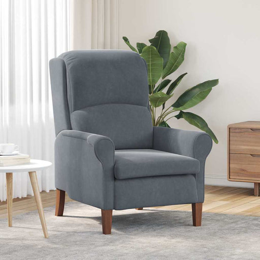 Armchair Dark grey 76 x 94 x 102 cm Velvet