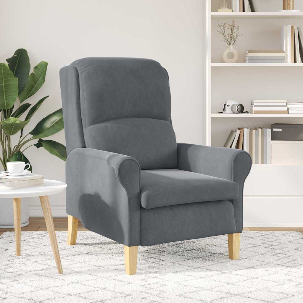 Armchair Dark grey 76 x 94 x 102 cm Velvet