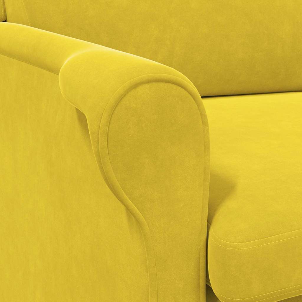 Armchair Yellow 76 x 94 x 102 cm Velvet
