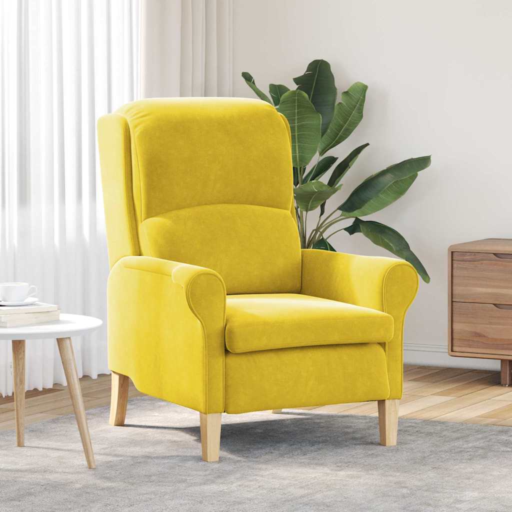 Armchair Yellow 76 x 94 x 102 cm Velvet