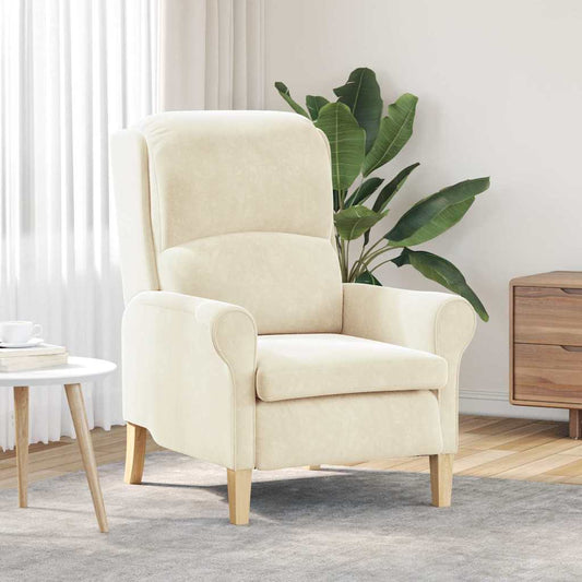 Armchair Cream 76 x 94 x 102 cm Velvet