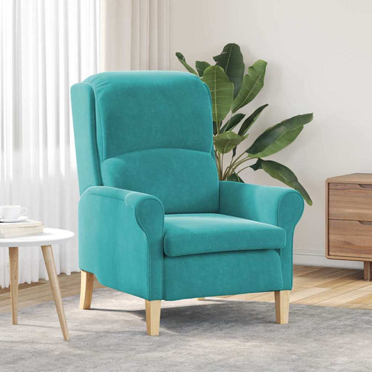 Armchair Turquoise 76 x 94 x 102 cm Velvet
